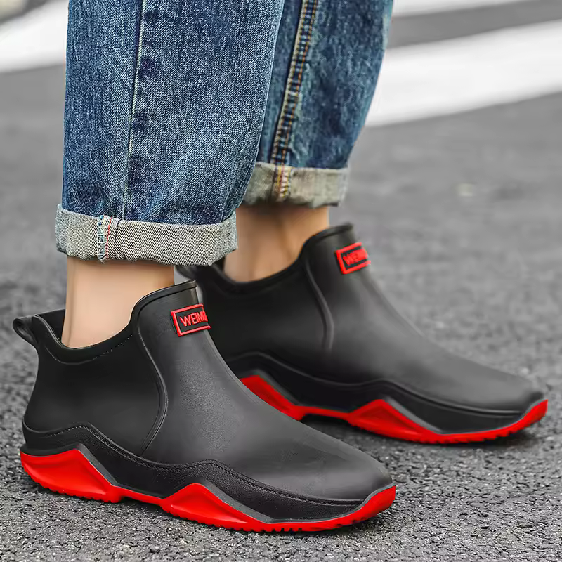 Women's Slip-On Waterproof Rain Ankle Boots – Lug Sole Outdoor Casual