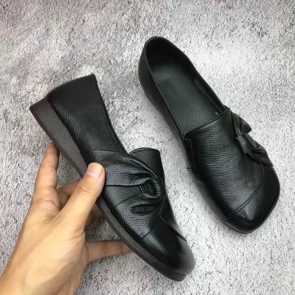 Women's Solid Mule Shoes – Round Toe Bow Detail Slip On Casual Everyday