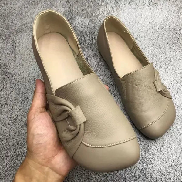 Women's Solid Mule Shoes – Round Toe Bow Detail Slip On Casual Everyday