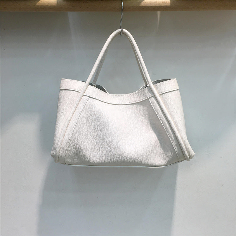 Women's Structured Carryall Shoulder Tote Bag – Open Top Pebbled Everyday