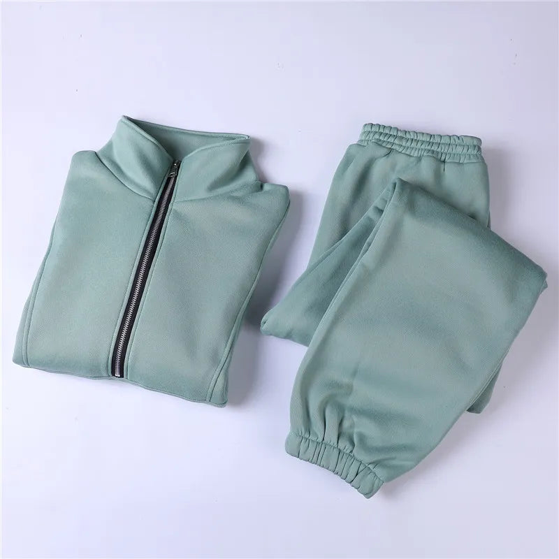 Women's Two Piece Tracksuit Set – Half Zip Mock Neck Jogger Casual