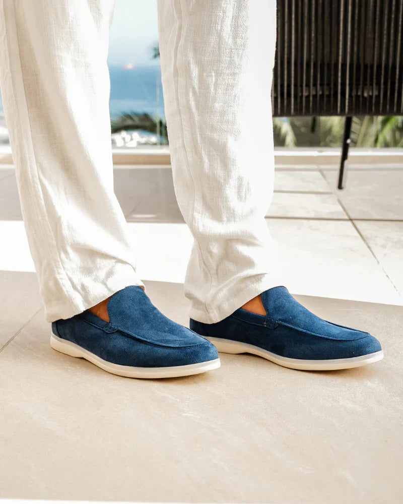 Men's Apron Toe Slip On Loafer Shoes – Napped Upper Sneaker Sole Casual