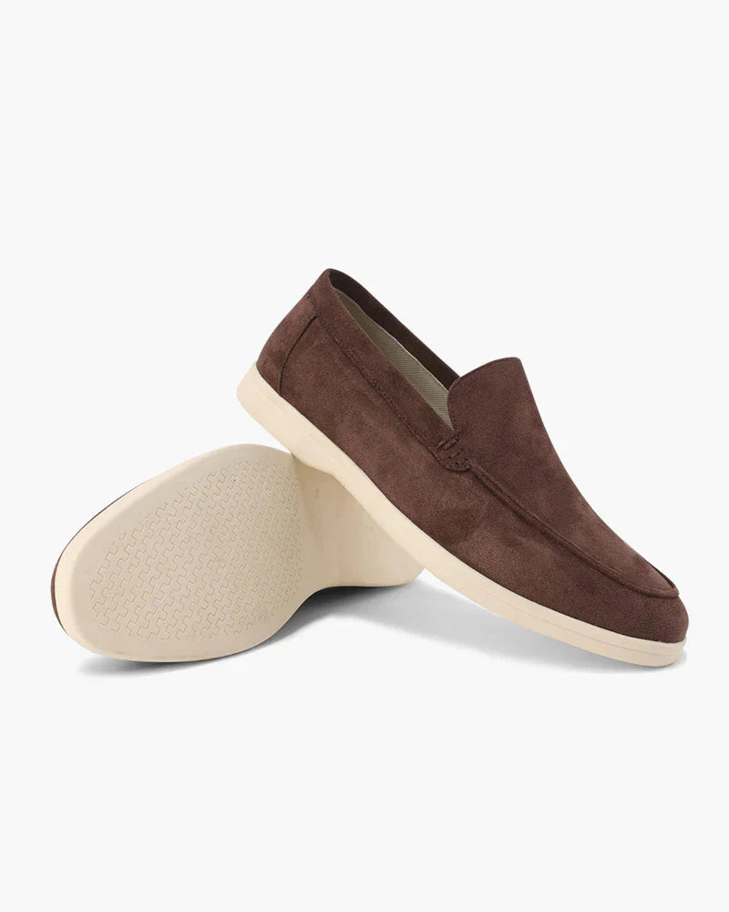 Men's Apron Toe Slip On Loafer Shoes – Napped Upper Sneaker Sole Casual