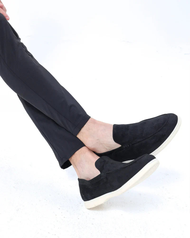 Men's Apron Toe Slip On Loafer Shoes – Napped Upper Sneaker Sole Casual