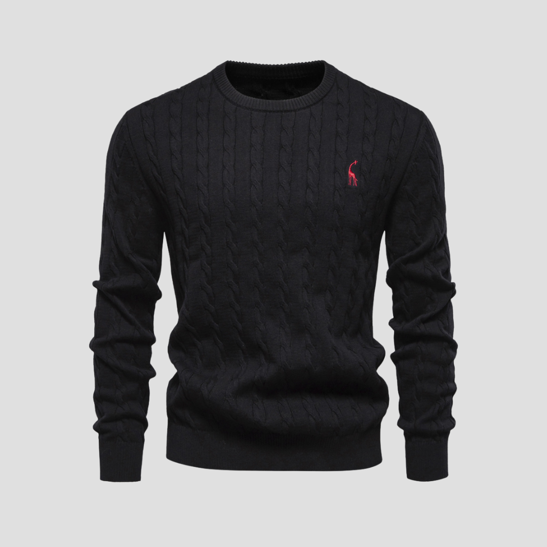 Men's Cable Knit Crew Neck Sweater – Long Sleeve Smart Casual Everyday Wear
