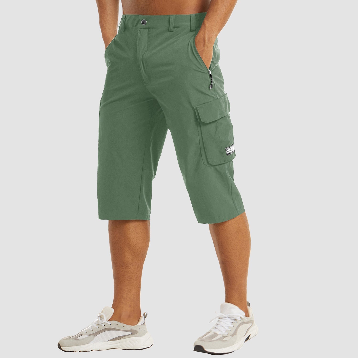 Men's Cargo Shorts – Multi Pocket Zip Fly Knee Length Outdoor Casual