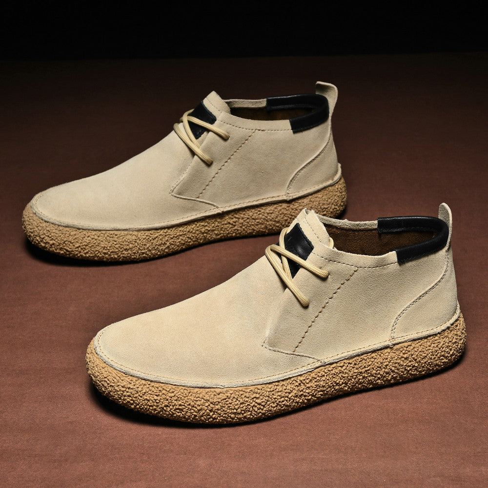 Men's Casual Suede Lace Up Ankle Shoes – Low Top Chukka Outdoor