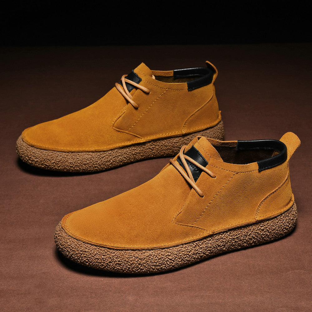 Men's Casual Suede Lace Up Ankle Shoes – Low Top Chukka Outdoor