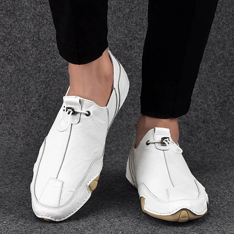 Men's Casual Suede Slip-On Loafer – Toggle Closure Mesh Panel Moccasin Shoe