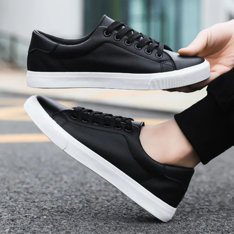 Men's Classic Low Top Sneakers – Lace Up Two Tone Round Toe Casual Shoes