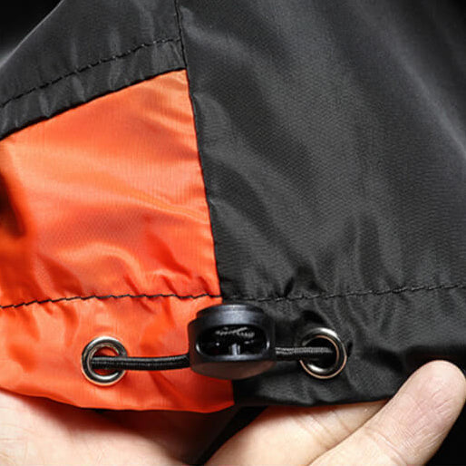 Men's Color Block Windbreaker Jacket – Hooded Half Zip Pullover Kangaroo Pocket