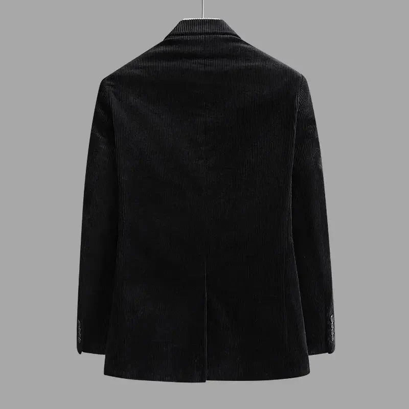Men's Corduroy Blazer – Notch Lapel Two Button Patch Pocket Smart Casual