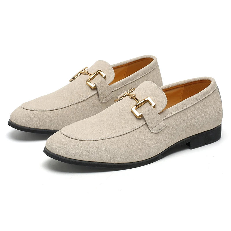 Men's Horsebit Slip-On Loafers – Round Toe Flat Heel Smart Casual Shoes