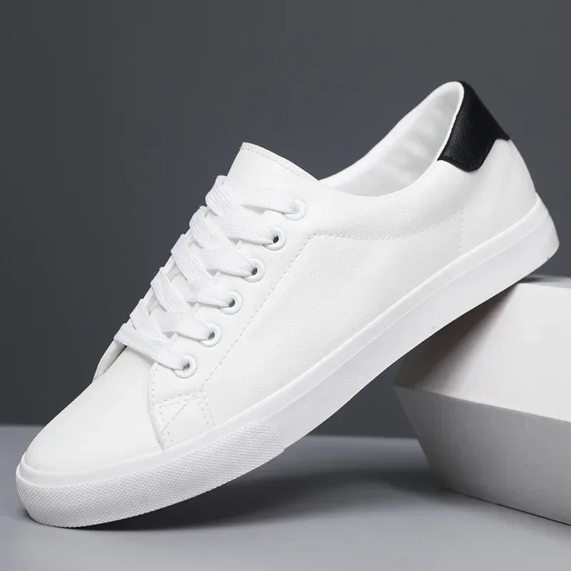 Men's Low Top Lace Up Sneakers – Plain Toe Flat Sole Casual Street Style