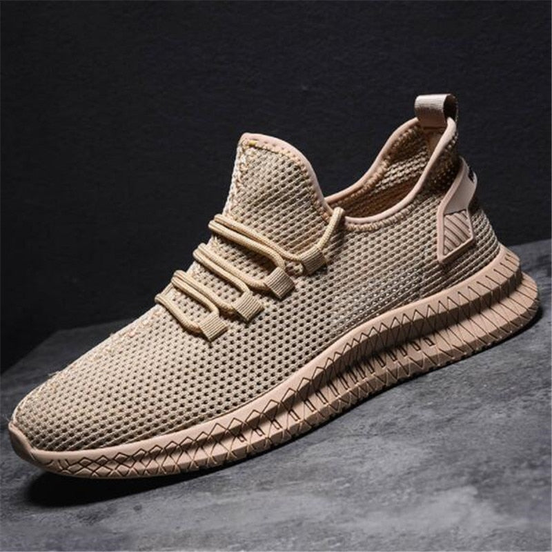 Men's Low Top Mesh Sneakers – Lace Up Knit Upper Casual Athletic Shoes