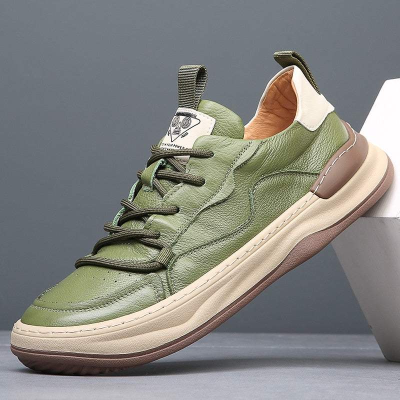 Men's Low Top Sneakers – Lace Up Contrast Detail Round Toe Casual Shoes