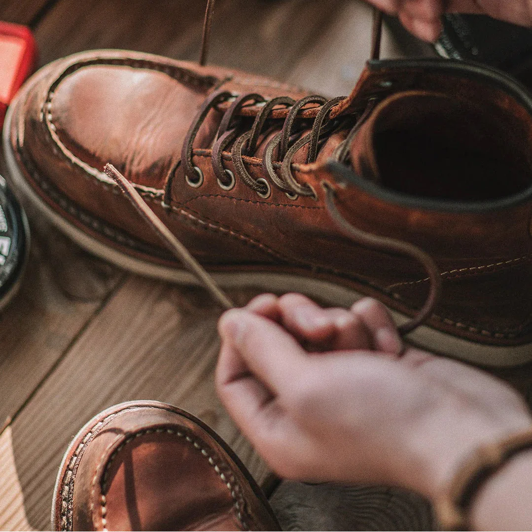 Men's Moc Toe Lace-Up Rugged Work Boots – Full Grain Heritage Outdoor