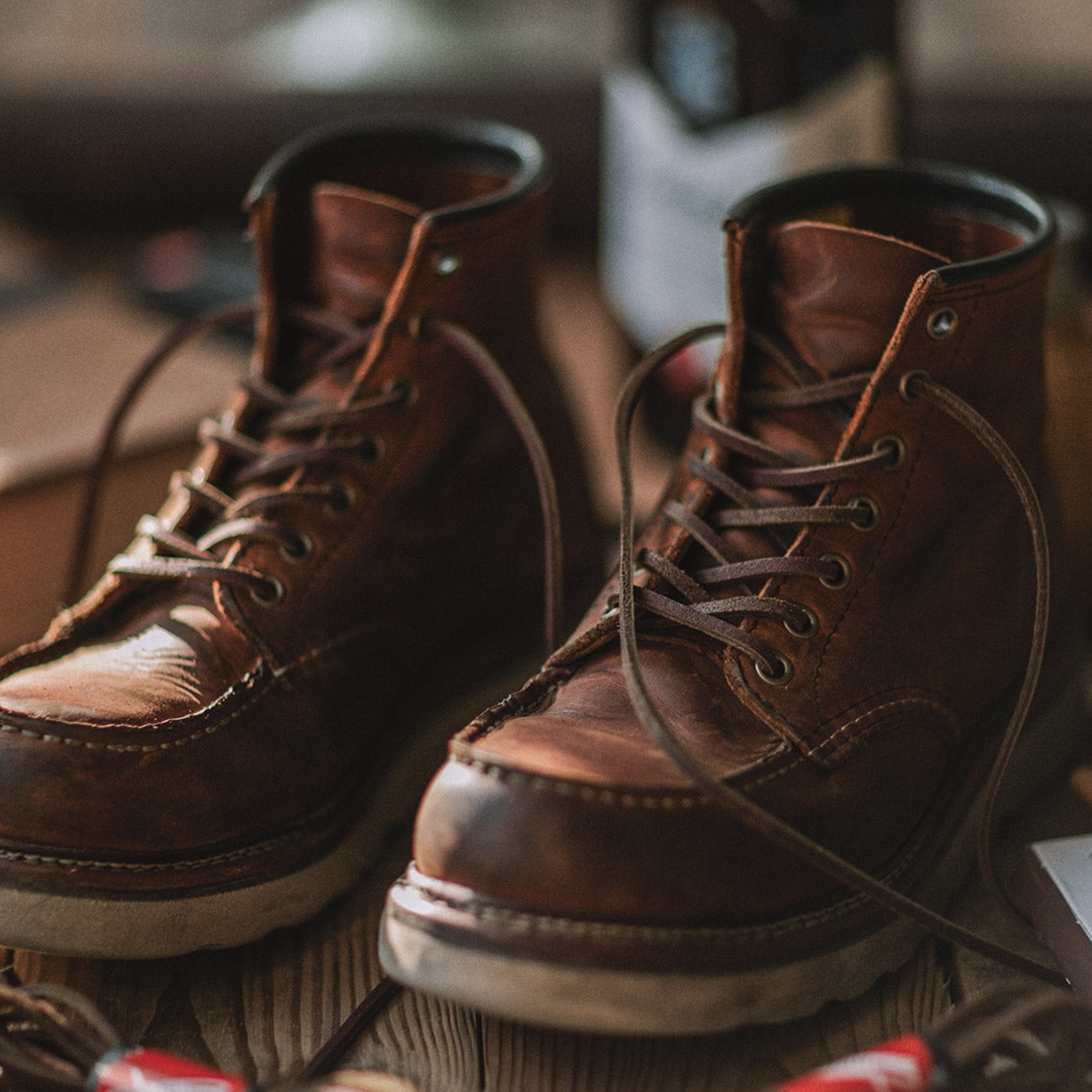 Men's Moc Toe Lace-Up Rugged Work Boots – Full Grain Heritage Outdoor
