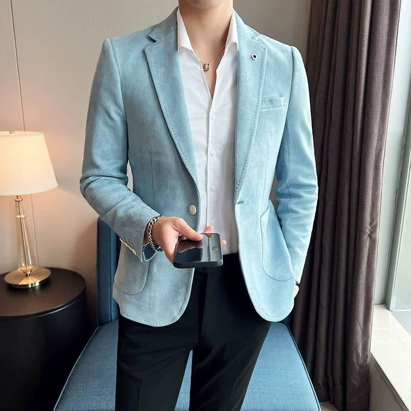 Men's Notch Lapel Single Breasted Blazer – Tailored Jacket Business