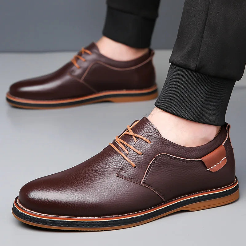 Men's Round Toe Derby Dress Shoes – Lace Up Low Top Smart Casual Office