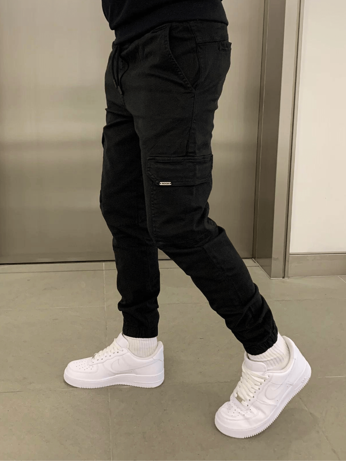Men's Slim Fit Cargo Pants – Drawstring Waist Ribbed Cuff Jogger Casual