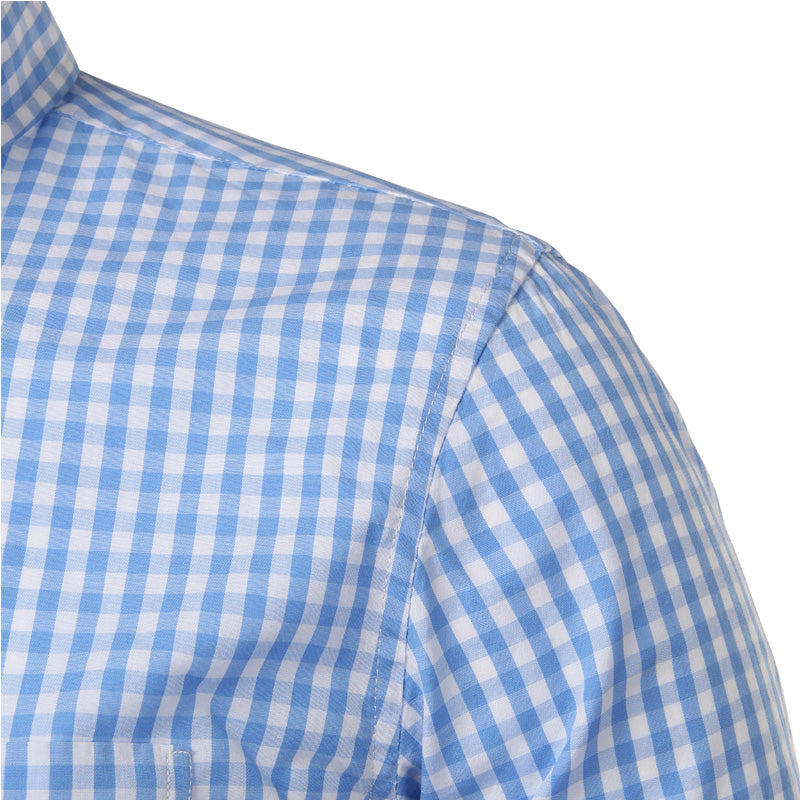 Men's Slim Fit Gingham Long Sleeve Shirt – Button Down Collar Casual