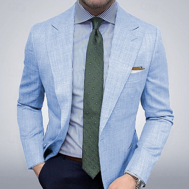 Men's Slim Fit Tailored Blazer – Notch Lapel Single Breasted Smart Casual