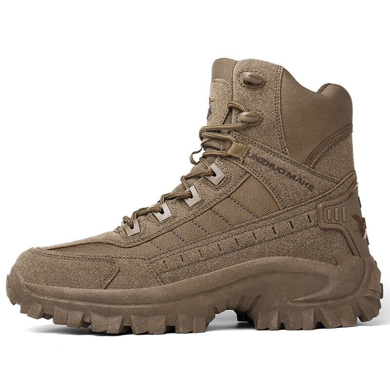 Men's Tactical Hiking Boots – Lace Up Side Zip Chunky Lug Outdoor Work