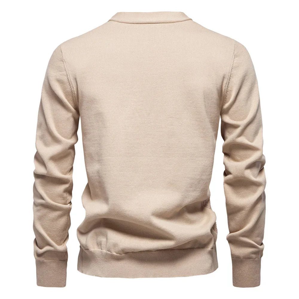 Men's Textured V Neck Button Cardigan – Long Sleeve Smart Casual Everyday Wear