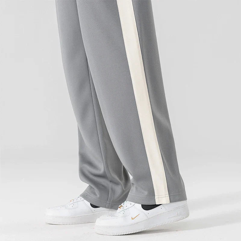 Men's Wide Leg Side Stripe Sweatpants – Drawstring Waist Casual Athleisure