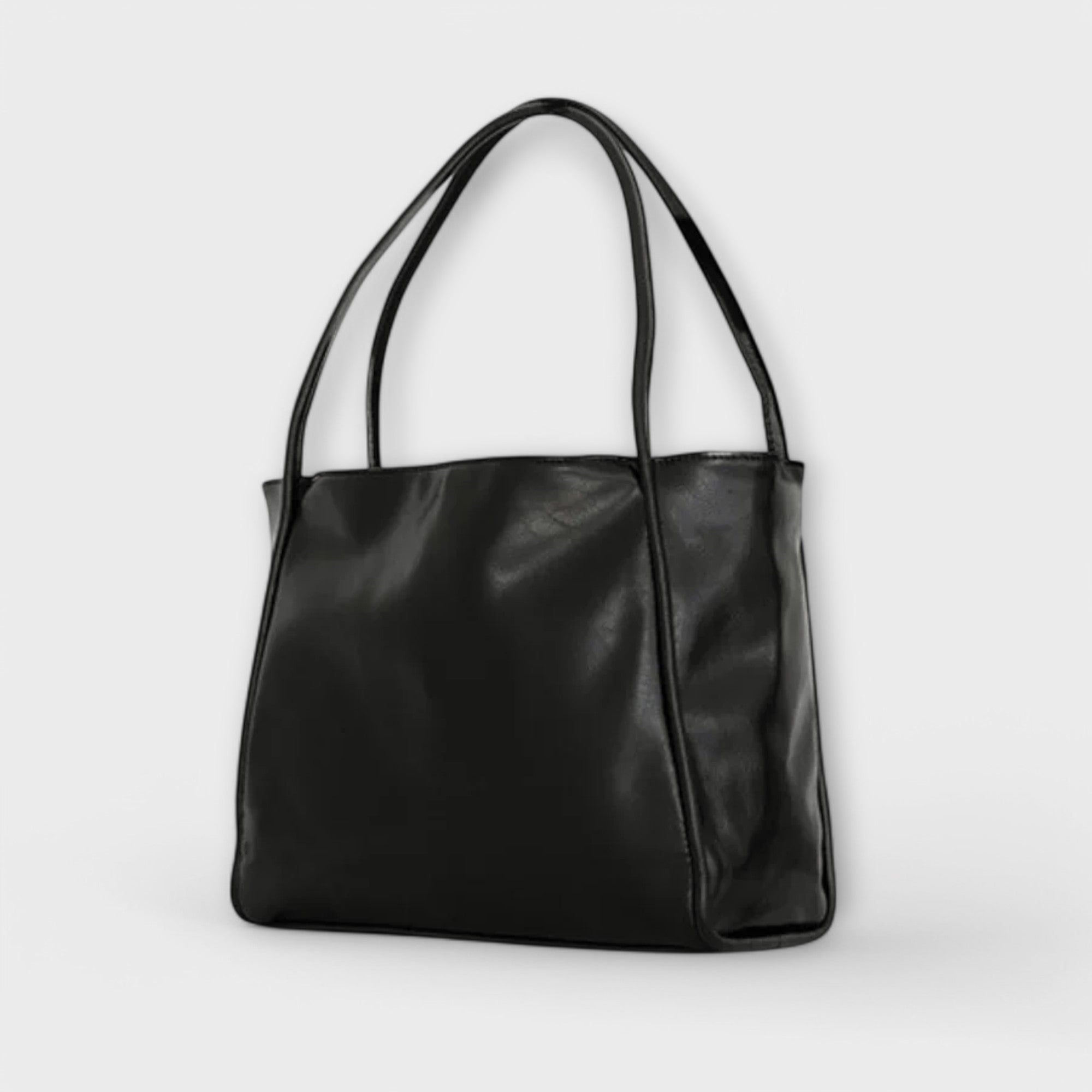 Women's Large Shoulder Bag – Glossy Patent Boxy Dual Strap Work Everyday