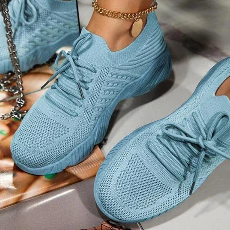 Women's Casual Knit Shoes – Lace Up Low Top Everyday