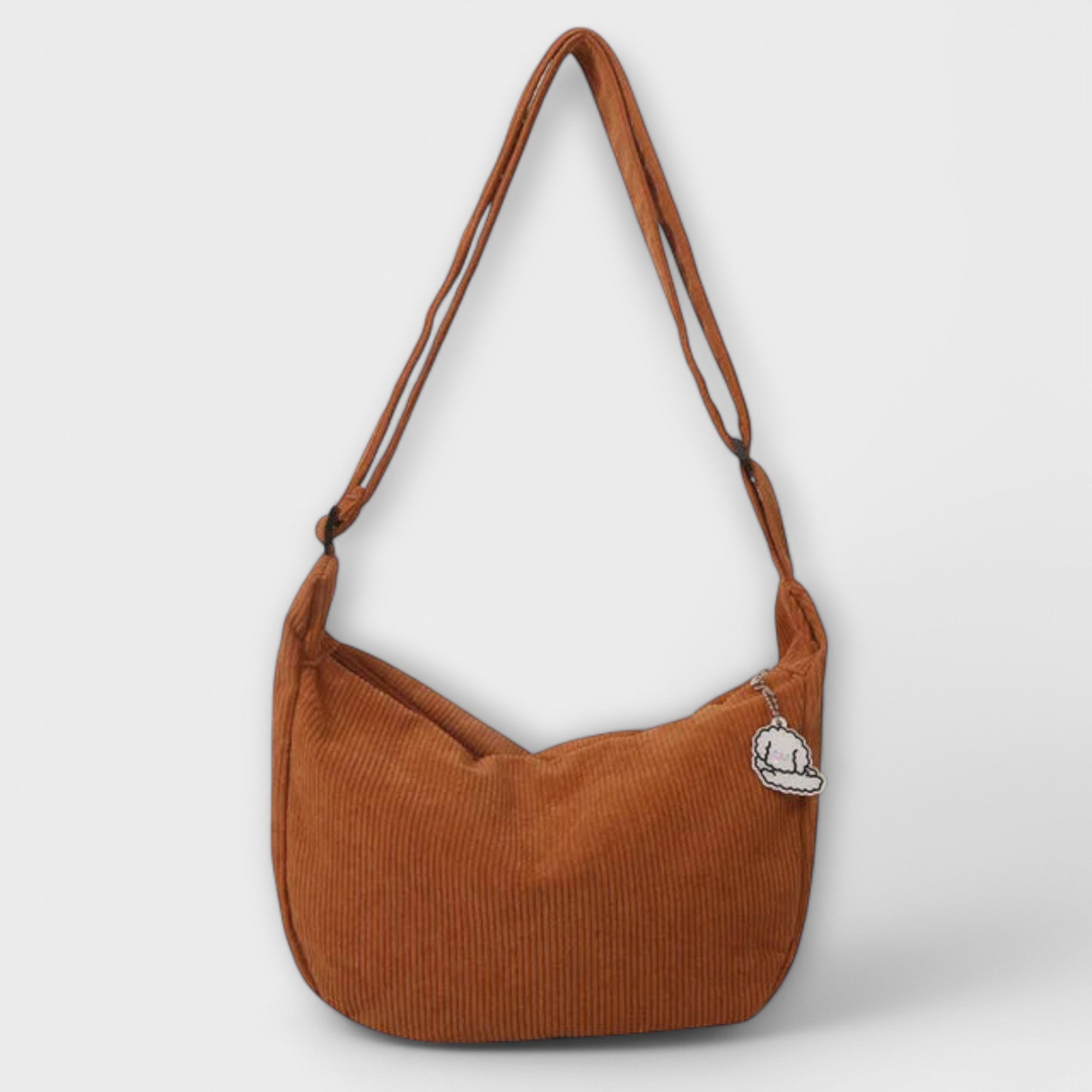 Women's Casual Ribbed Corduroy Shoulder Bag – Hobo Zip Charm Everyday