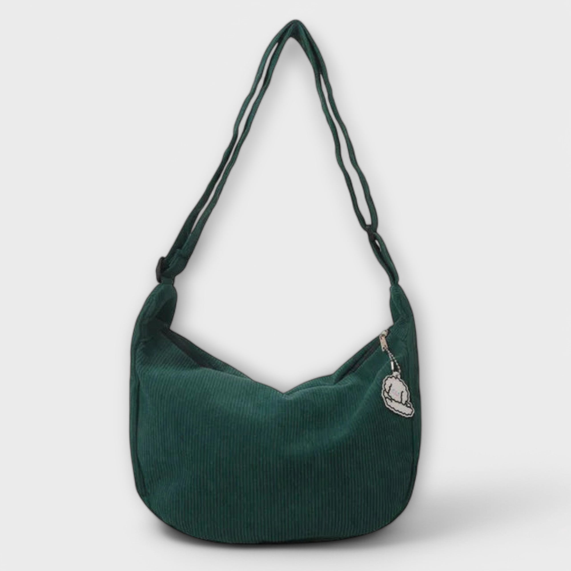 Women's Casual Ribbed Corduroy Shoulder Bag – Hobo Zip Charm Everyday
