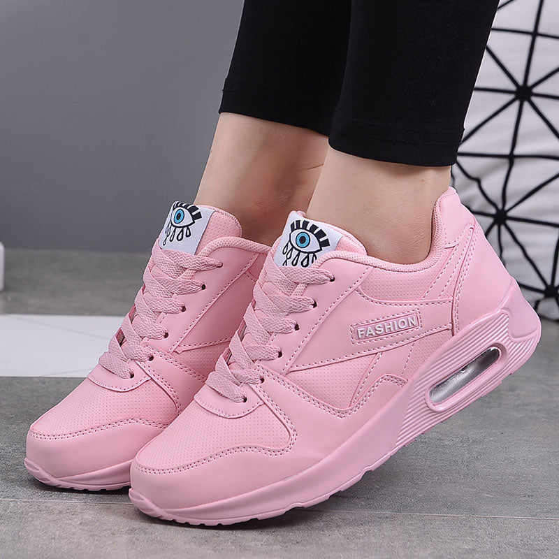 Women's Fashion Eye Graphic Sneakers – Air Cushion Sole Lace Up Casual