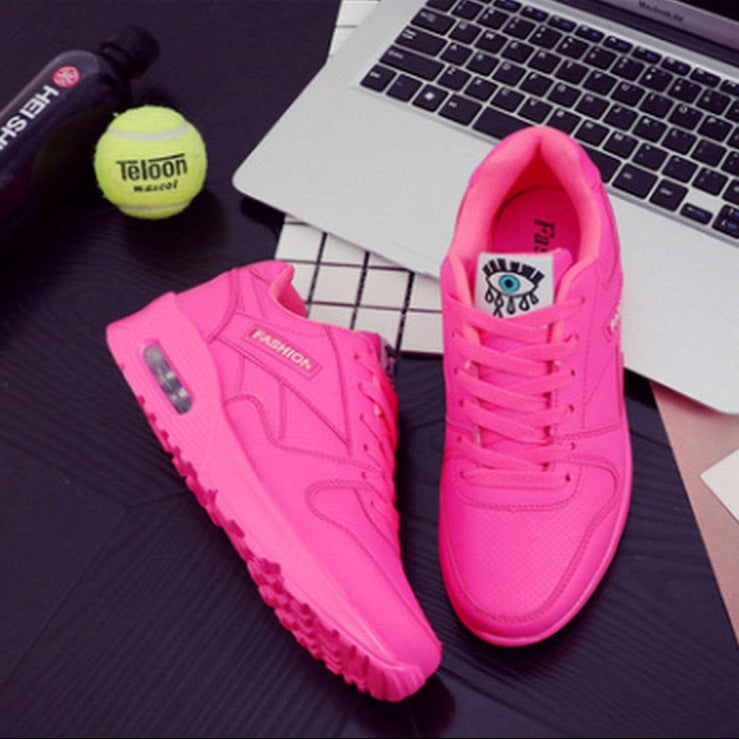 Women's Fashion Eye Graphic Sneakers – Air Cushion Sole Lace Up Casual