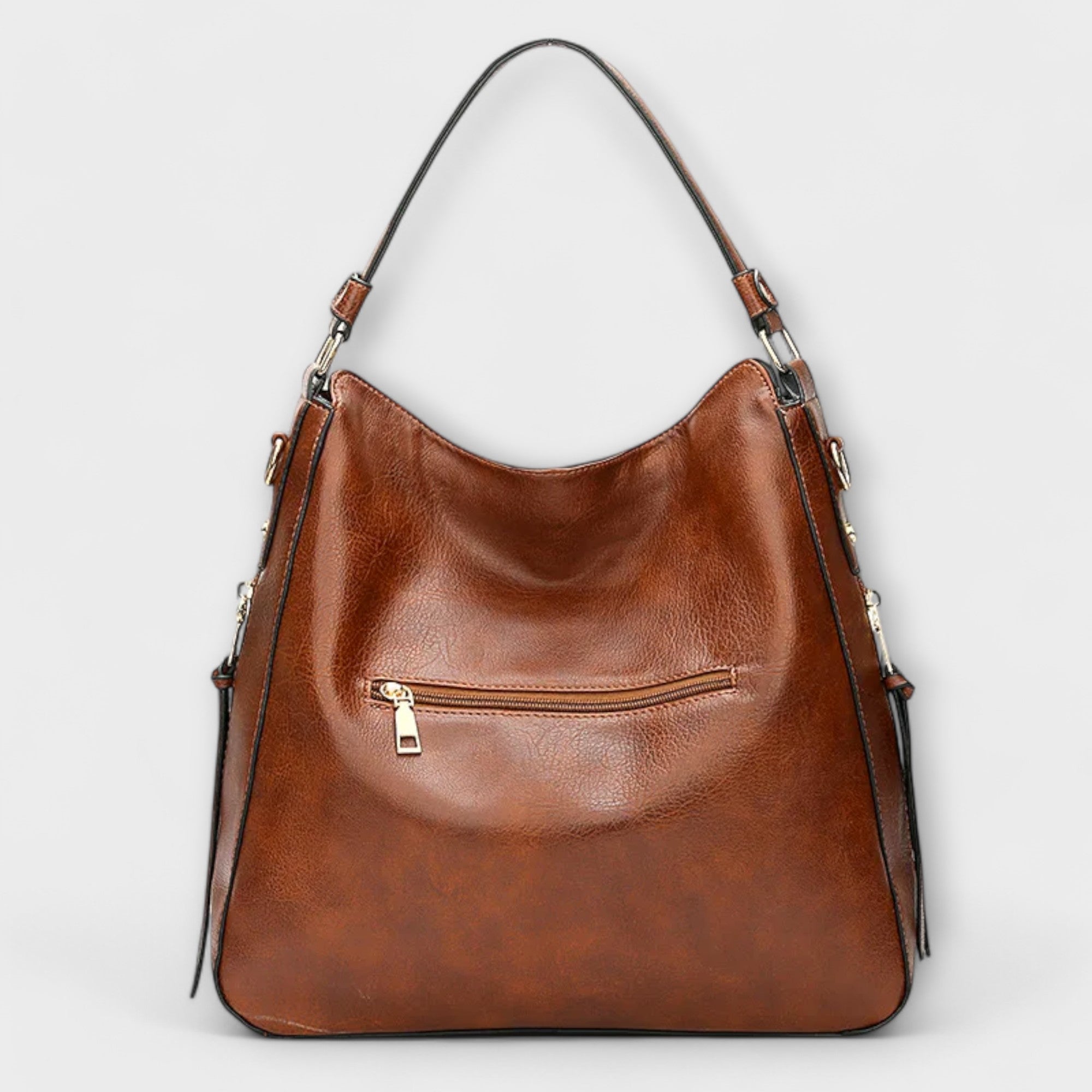 Women's Hobo Shoulder Bag – Adjustable Strap Multi-Pocket Zip Top Handle