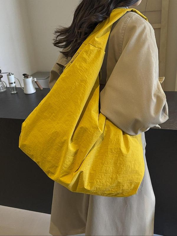 Women's Oversized Slouchy Shoulder Bag – Wide Strap Crinkle School Travel