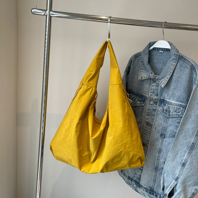 Women's Oversized Slouchy Shoulder Bag – Wide Strap Crinkle School Travel