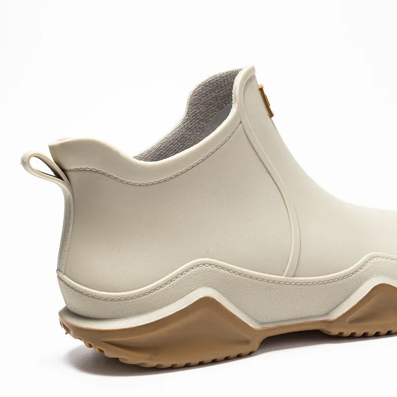 Women's Slip-On Waterproof Rain Ankle Boots – Lug Sole Outdoor Casual