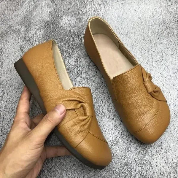 Women's Solid Mule Shoes – Round Toe Bow Detail Slip On Casual Everyday
